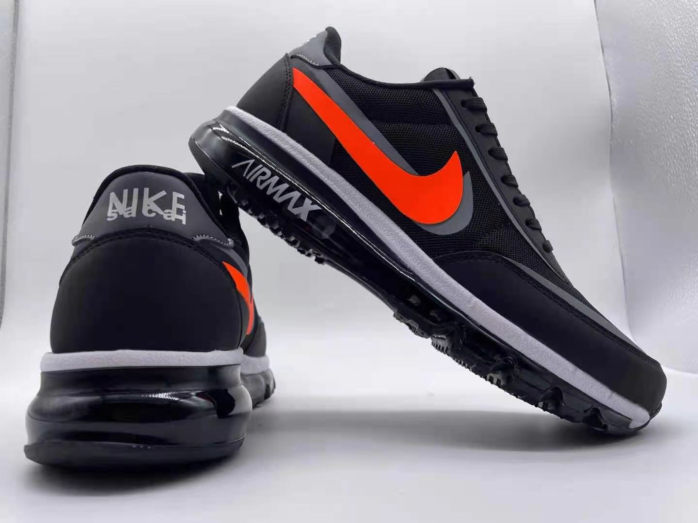 New Nike Air Max 2022 Black Reddish Orange Running Shoes - Click Image to Close